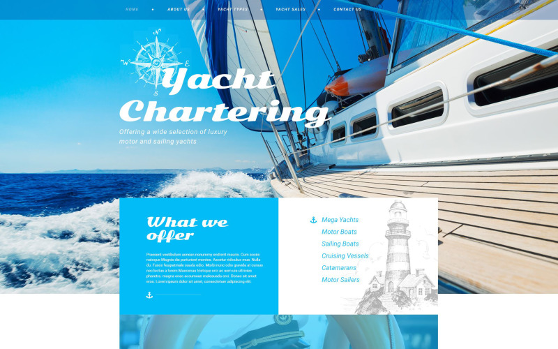 Yachting válaszadó webhelysablon