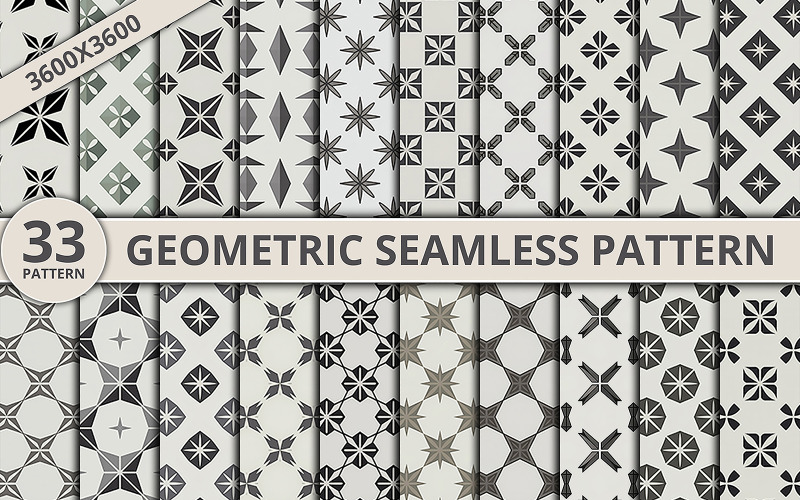 33 moderne nahtlose geometrische Muster für Digitaldrucke, Tapeten, Stoffe und Oberflächendesign