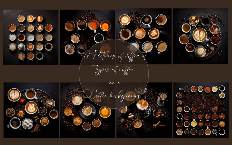 Apresentação de diferentes tipos de café