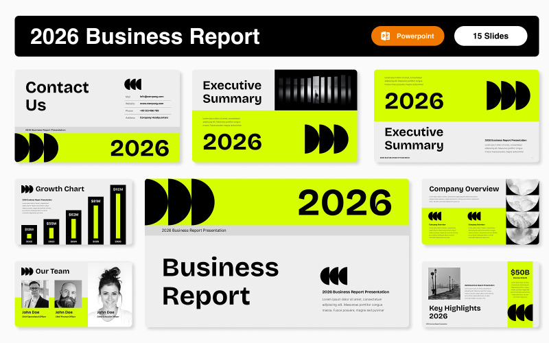 Modello di PowerPoint per il rapporto aziendale 2026