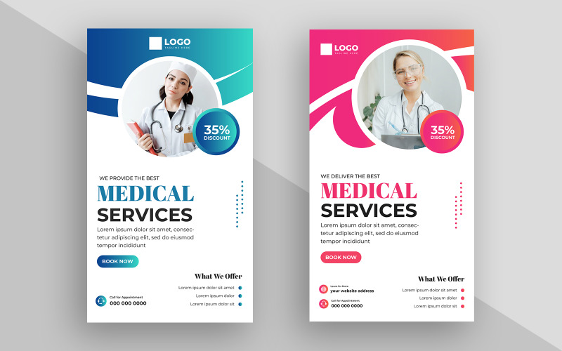 Modello di storia per i social media per l'assistenza sanitaria medica Ver-4