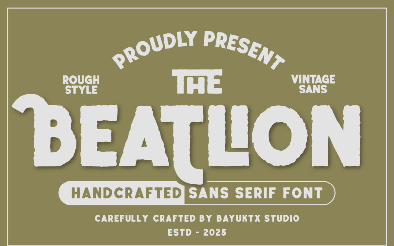 The Beatlion – ręcznie wykonana czcionka w stylu vintage