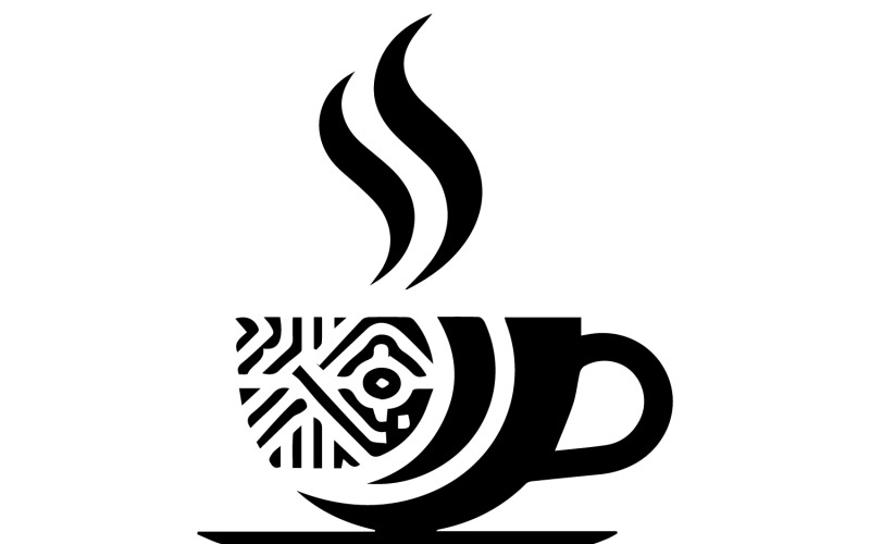 Logotypen för koppen kaffe