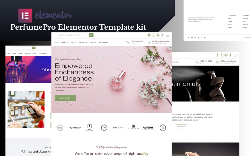 Perfumepro – WooCommerce Parfüm Mağazası Elementor Şablon Seti