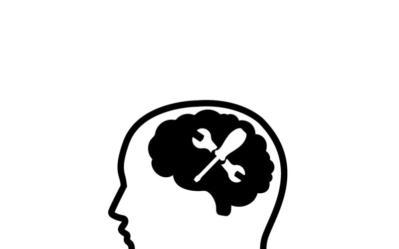 Hjärnreparationsverktyg Mekaniska sinneskoncept Illustration