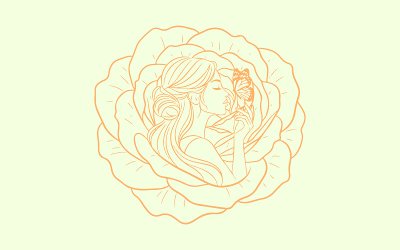 Création d'un logo de marque de mode féminine tendance avec des éléments floraux pour l'identité de la boutique