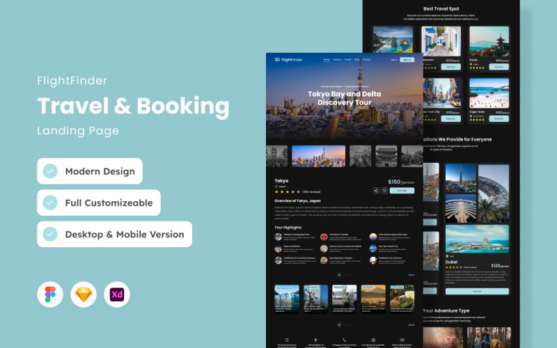 FlightFinder - Landningssida för resor och bokningar