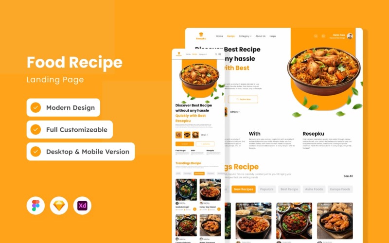 Resepku - Page de destination des recettes alimentaires