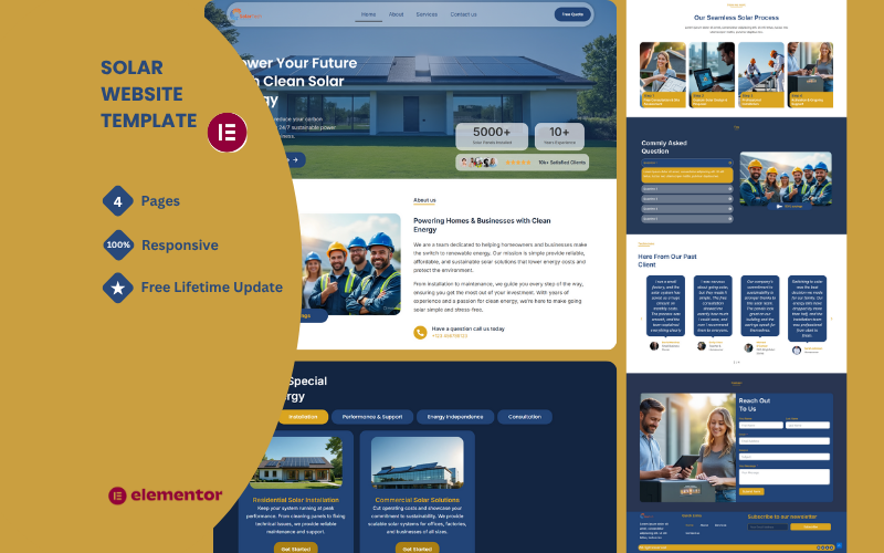 Solarenergie-Website-Vorlage