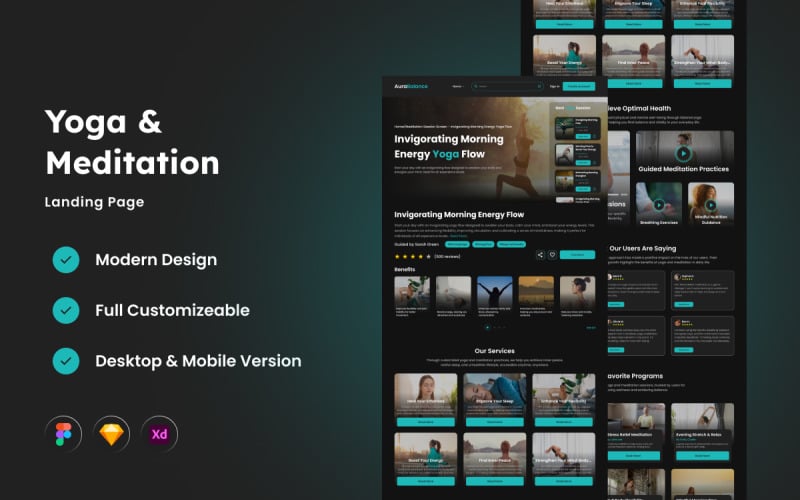 AuraBalance - 瑜伽与冥想主页