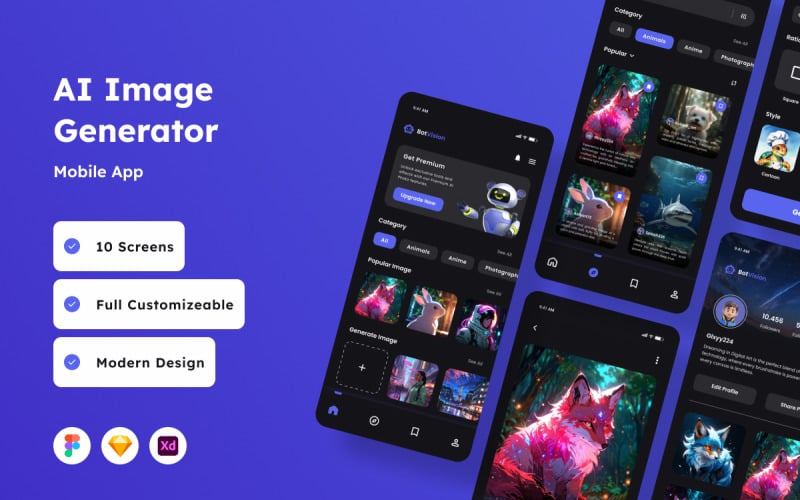 BotVision - Mobilapp för AI-bildgenerator