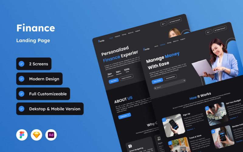 Finzlip - Financiële landingspagina