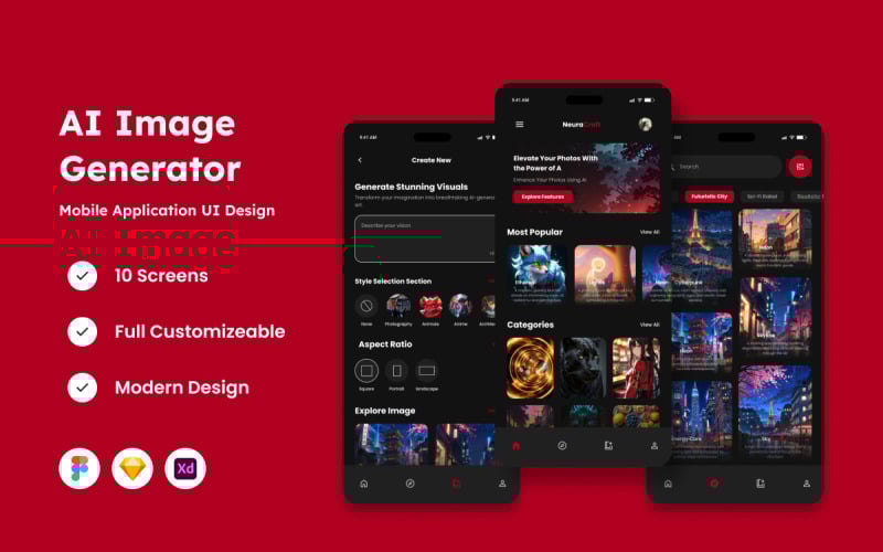 NeuraCraft - AI图像生成器移动应用