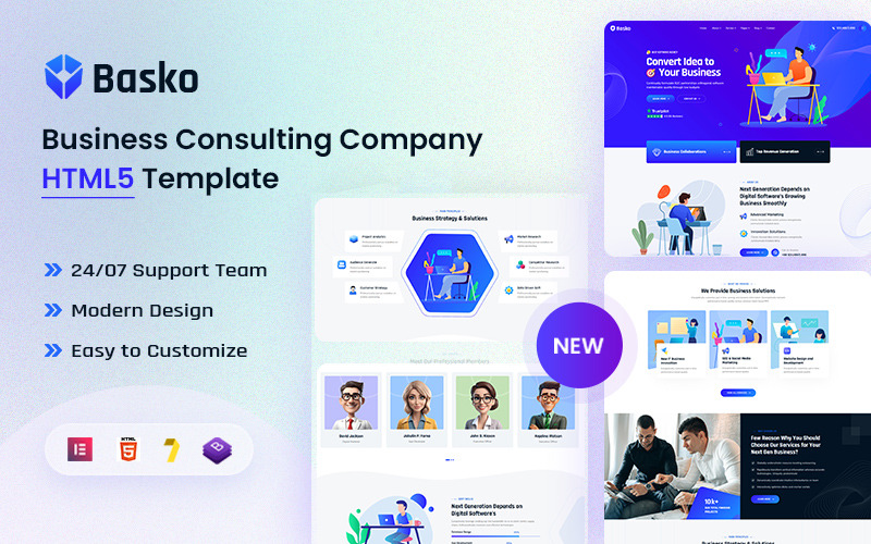Basko – Modèle HTML5 pour société de solutions d'affaires