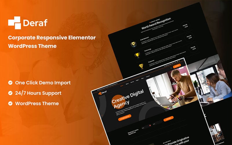 Deraf - Corporate Responsive Elementor WordPress Theme