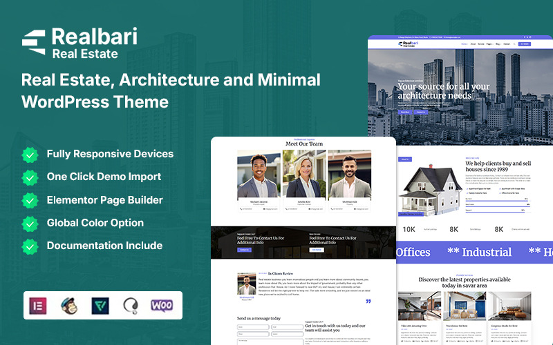 Realbari - Ingatlan, építészet és minimalista WordPress téma