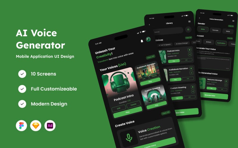 VocaCraft - Mobilapp för AI-röstgenerator