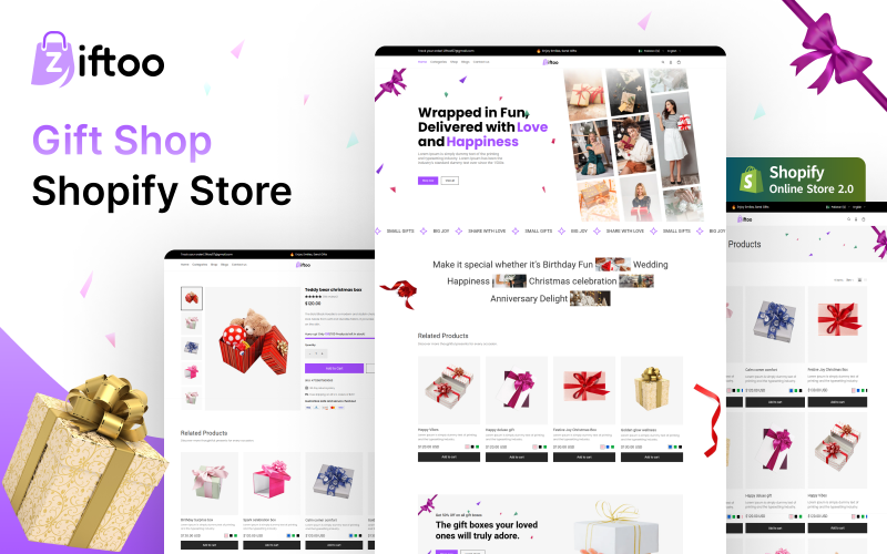 Ziftoo – Horizon Hediyelik Eşya Mağazası Shopify Teması Hediyeler, Dekorasyon ve Kutlamalar için