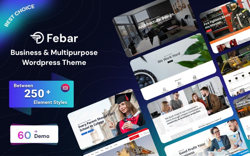 Febar - Thème WordPress responsive polyvalent pour entreprises en ligne