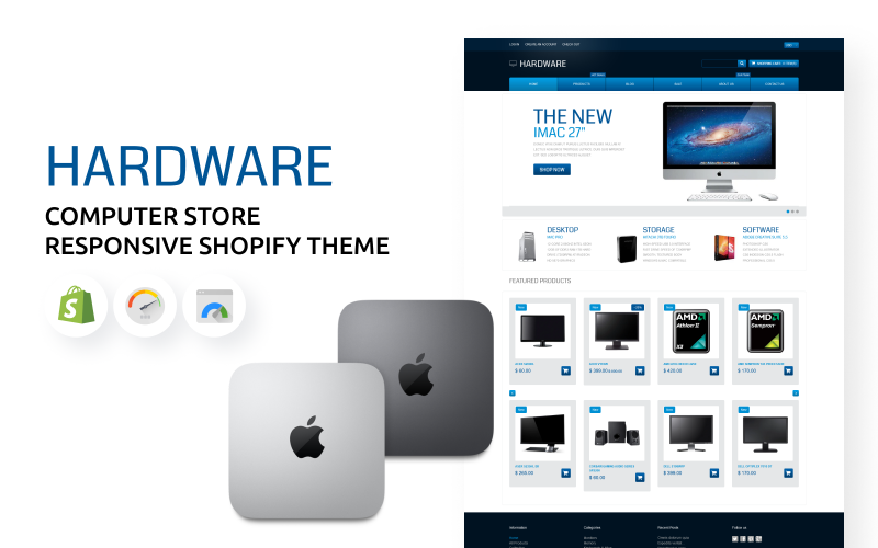Bilgisayar Mağazası ve Yazılım Shopify Teması