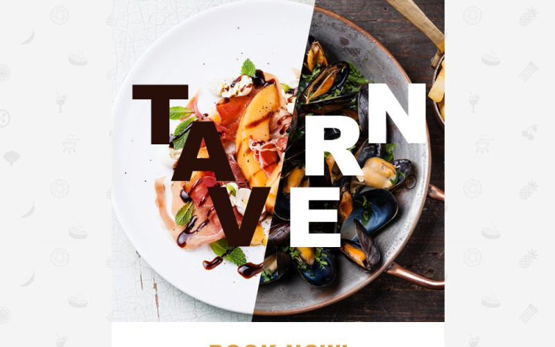 отзывчивый шаблон информационного бюллетеня кафе и ресторанов