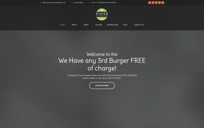 Fooxy - Food Delivery Service WordPress-thema