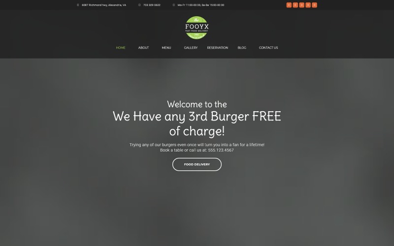 Fooxy - motyw WordPress dotyczący usług dostawy żywności