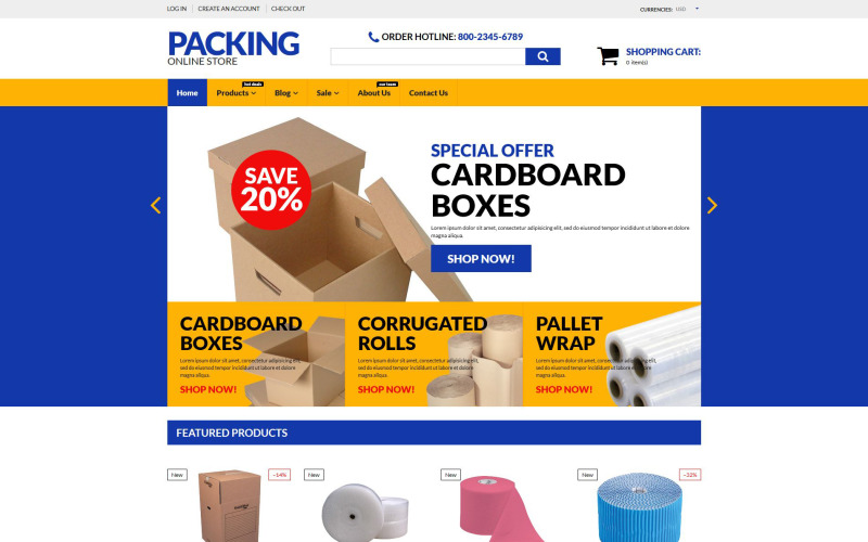 упаковка отзывчивая тема shopify