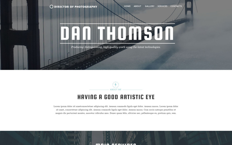 Responsieve websitesjabloon voor fotograafportfolio