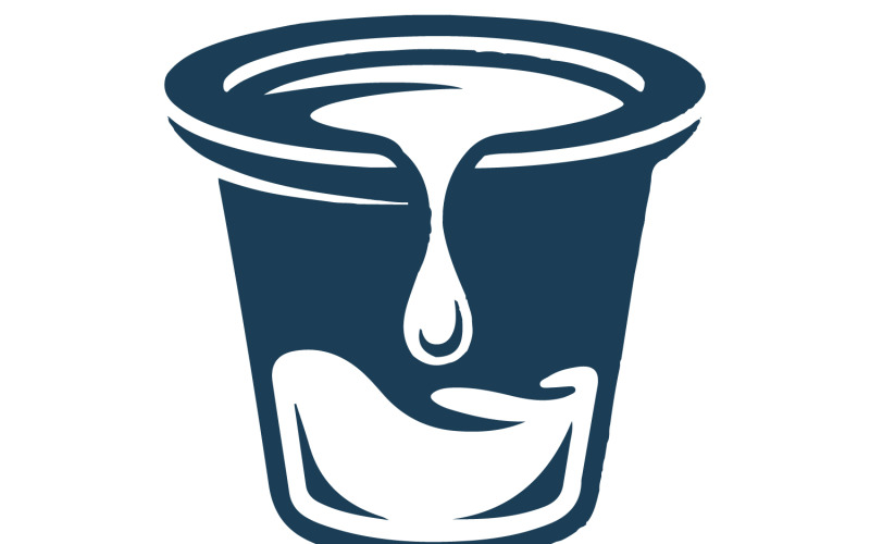 En vektorlogotyp design plast yoghurtkanna