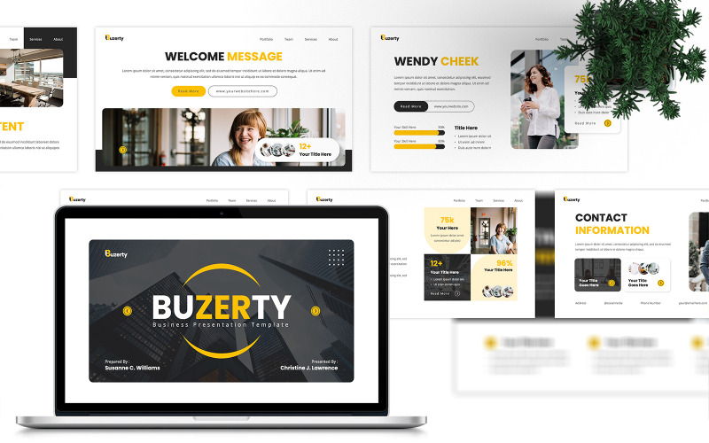 Buzzerty - Modelo de Apresentação de Negócios do Google Slides