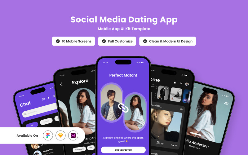 Klipp - Intuitivt UI-kit för social dejtingapp
