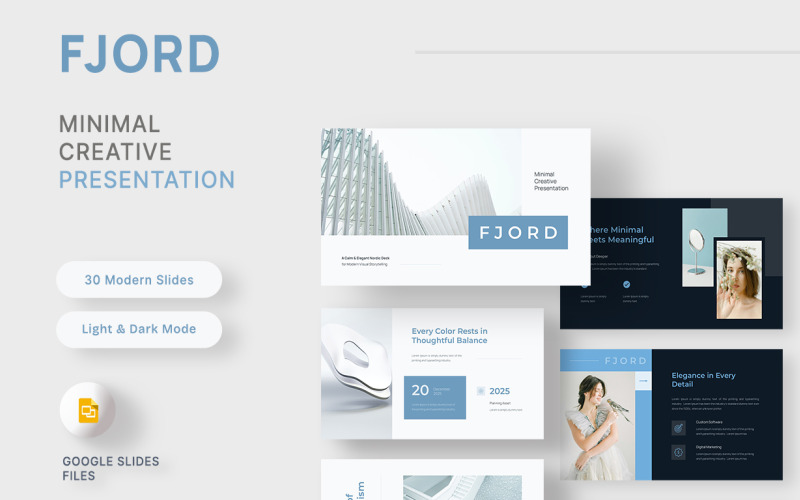 Fiordo – Plantilla minimalista y creativa para presentaciones de Google Slides