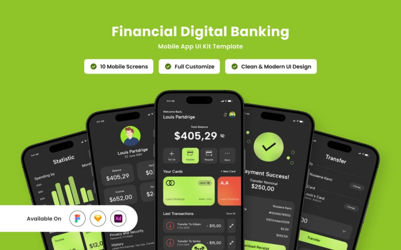 Fortuna - 现代化的移动银行金融应用用户界面