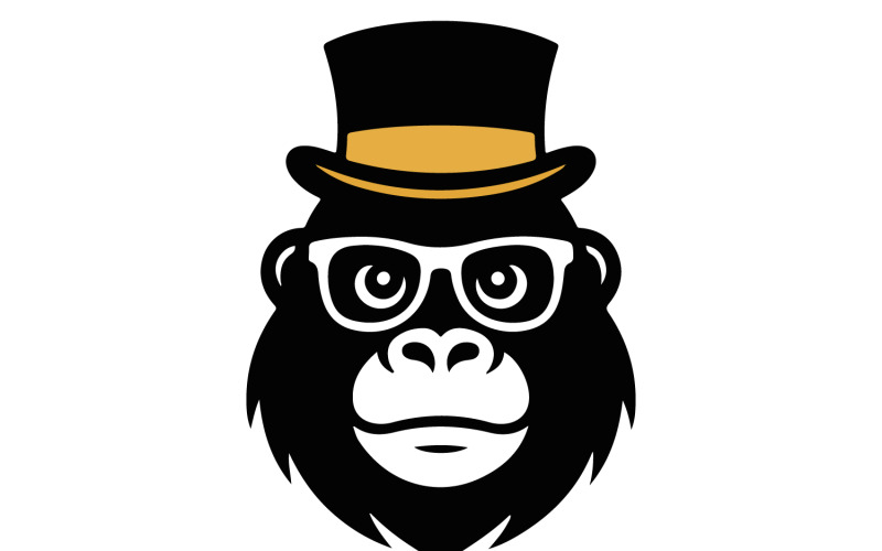 Gorillamaskot med hög hatt