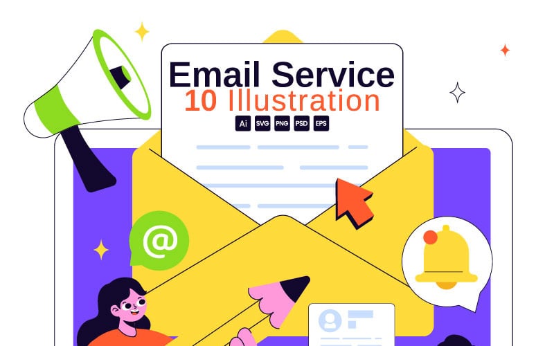 10 Illustration av e-posttjänst