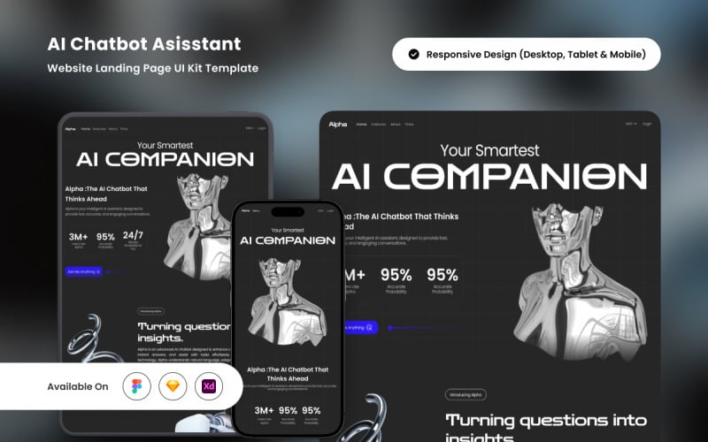 Alpha - 人工智能聊天机器人助手登陆页面