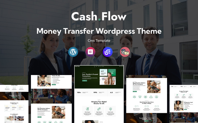 Cashflow – responzivní WordPress šablona pro převod peněz a finanční služby