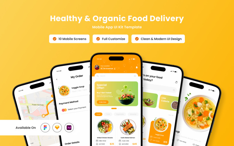 Eaty – 有机食品杂货应用设计模板