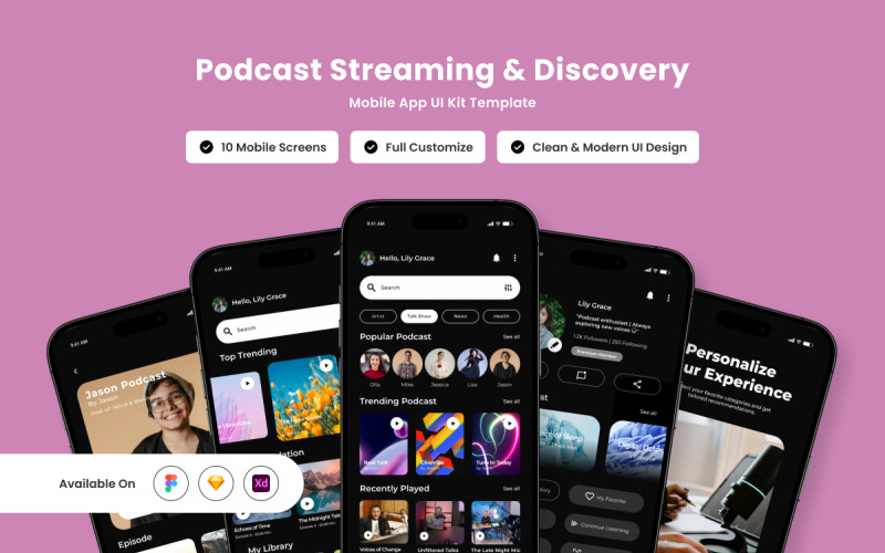 FaoCast - 现代播客流媒体应用用户界面