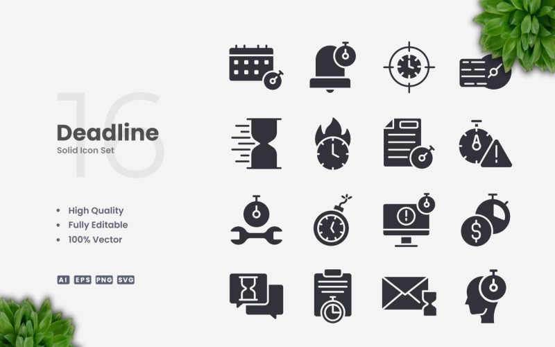 16 sada pevných ikon termínu