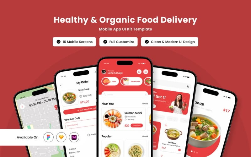 Lezzetli – Doğal Gıda Teslimatı Kullanıcı Arayüzü Tasarım Şablonu