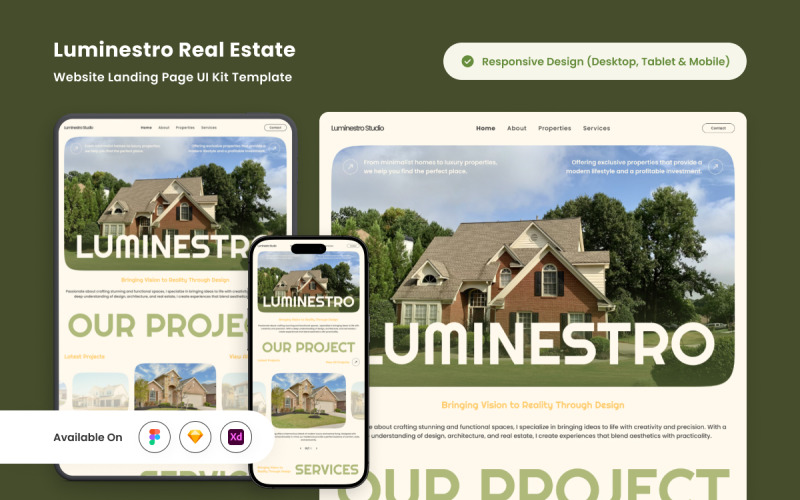 Luminestro - Elegant landningssida för fastigheter