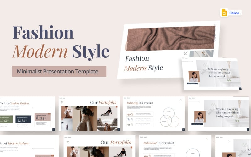 Nowoczesna moda, minimalistyczne slajdy Google
