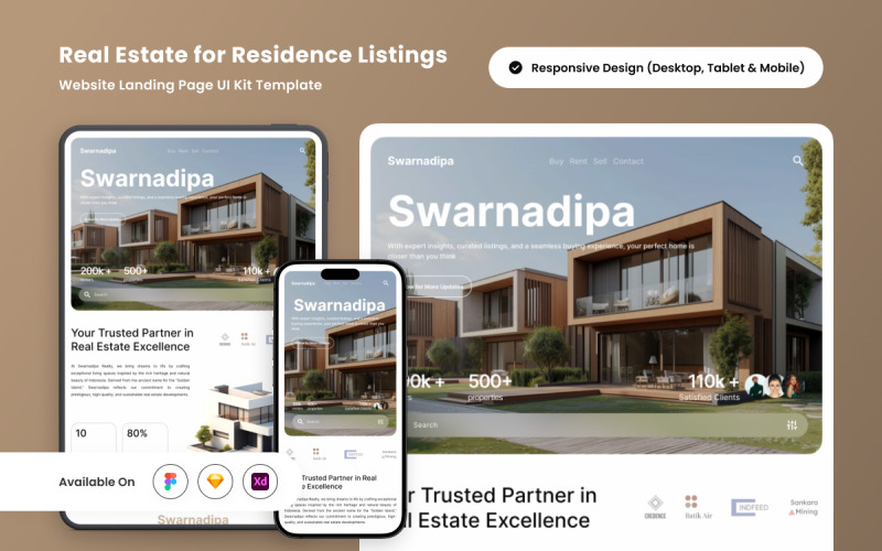 Swarnadipa - 现代房产列表页面