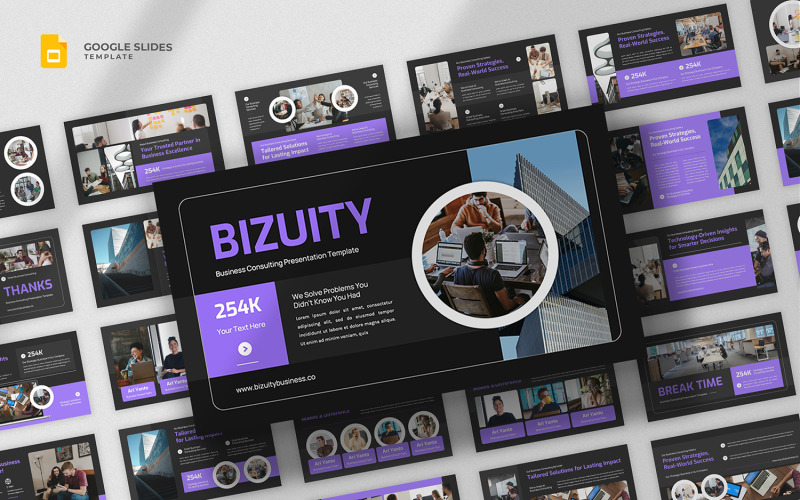 Bizuity - Plantilla de Google Slides para consultoría empresarial