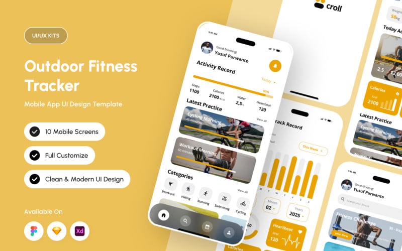 Croll - Mall för design av utomhusaktivitetsspårningsapp