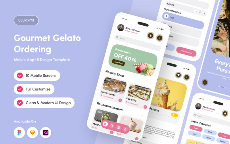 Gelovia - Mall för app för beställning av gourmetgelato