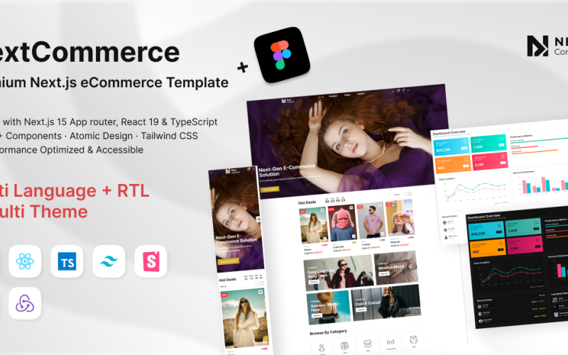 NextCommerce – 高级 Next.js 电子商务模板 + 管理后台 + Figma