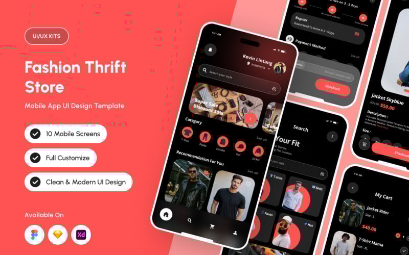 Nobru – Snyggt användargränssnitt för secondhandmode-app